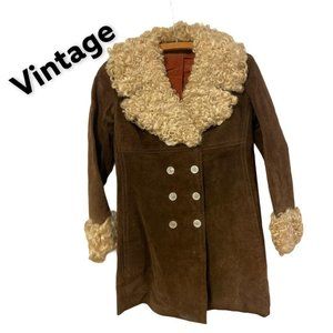 vintage suede leather jacket coat